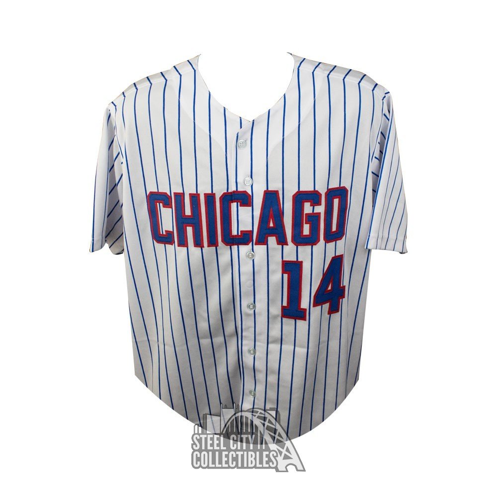 Ernie Banks Autographed Chicago Custom White Baseball Jersey Mr. Cub  Inscription - JSA COA