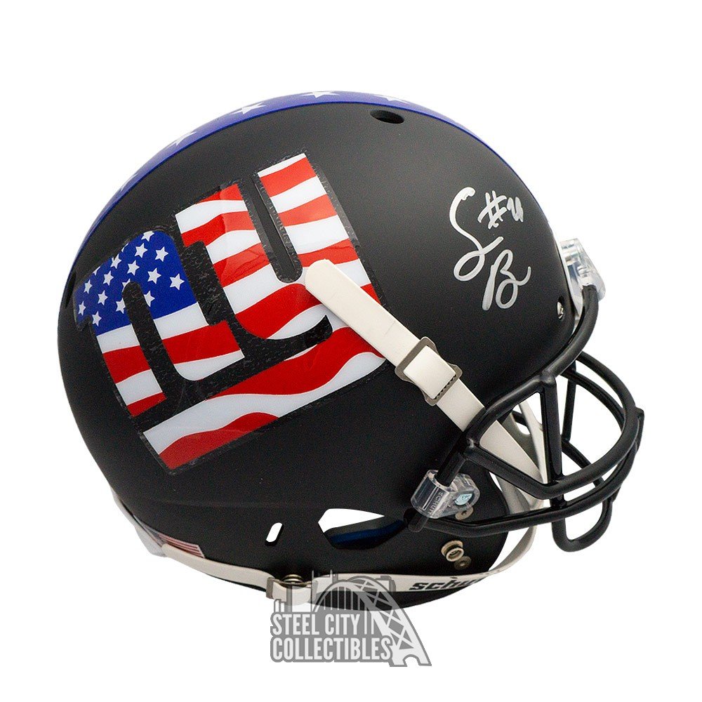 : Saquon Barkley Autographed New York Giants Flat White Authentic  Full-Size Football Helmet - BAS COA : Collectibles & Fine Art