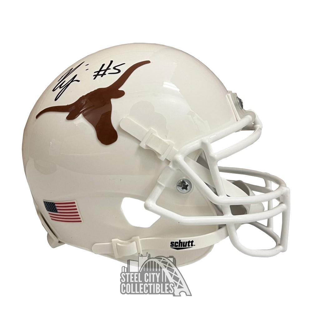 Bijan Robinson Autographed Texas Schutt Mini Football Helmet - BAS