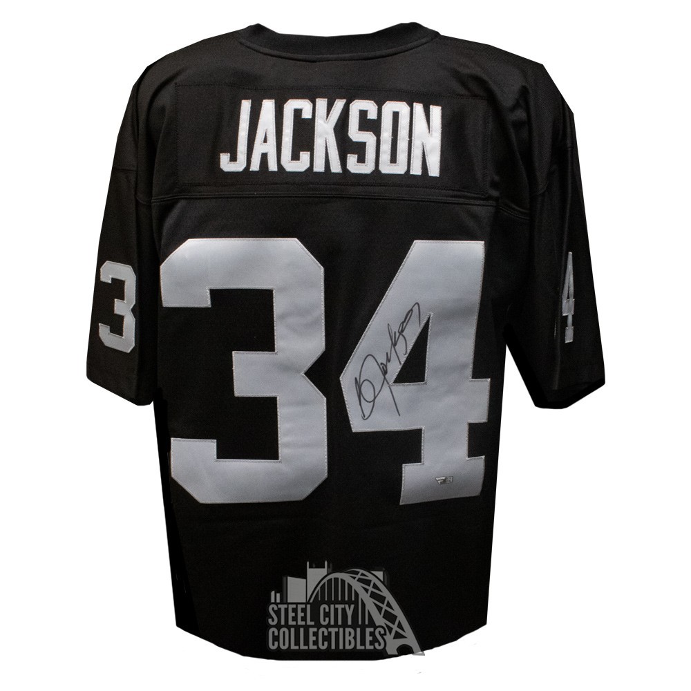 Bo Jackson Autographed Oakland Raiders Mitchell & Ness Black Football Jersey  - Fanatics