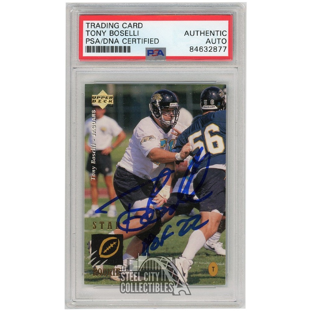 Tony Boselli 1995 Upper Deck Autograph RC Card 'HOF 22' #2 PSA/DNA