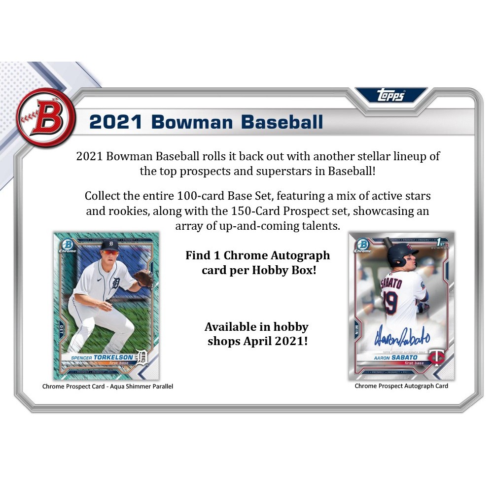2021 Bowman Baseball Hobby 12Box Case Steel City Collectibles