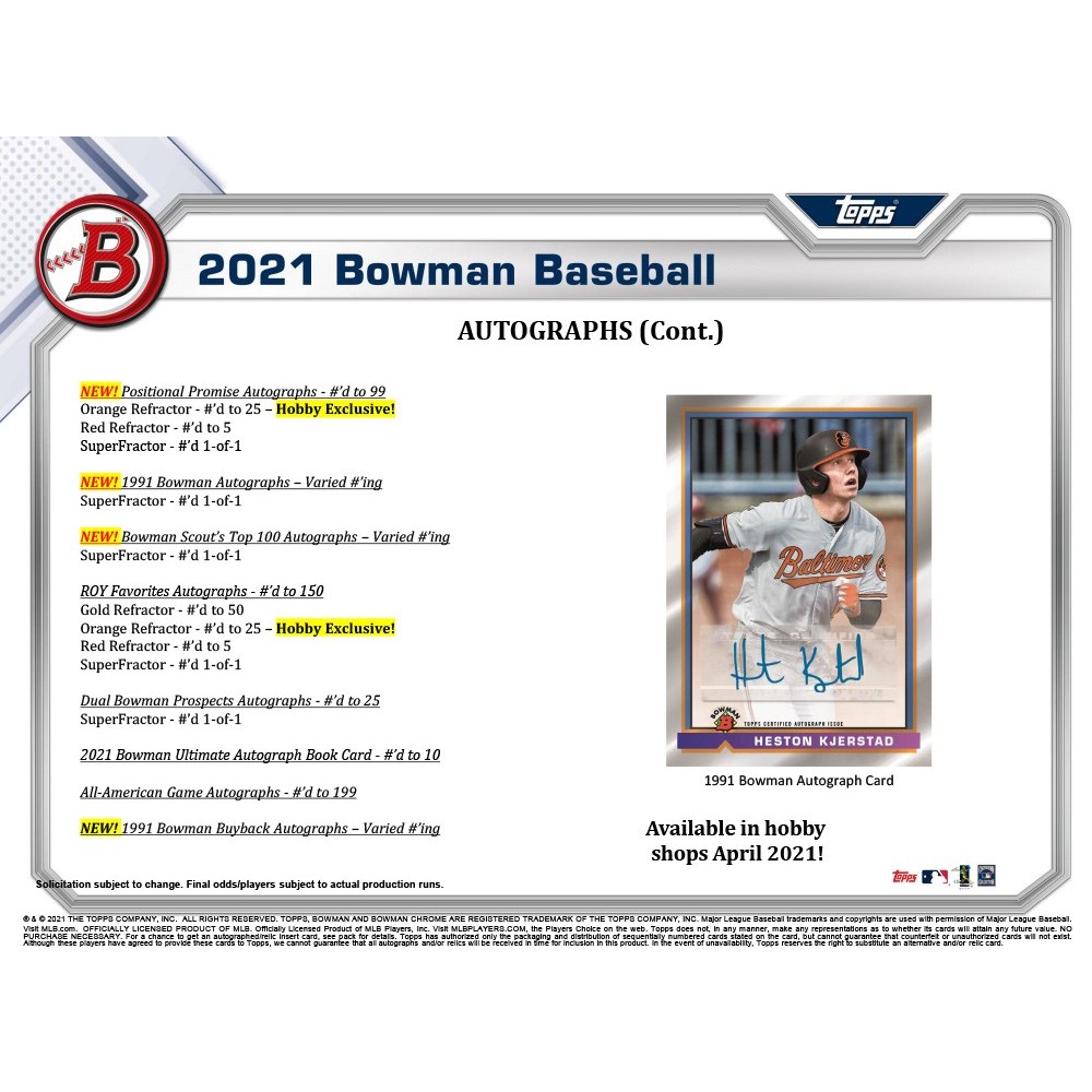 2021 Bowman Baseball Hobby 12-Box Case