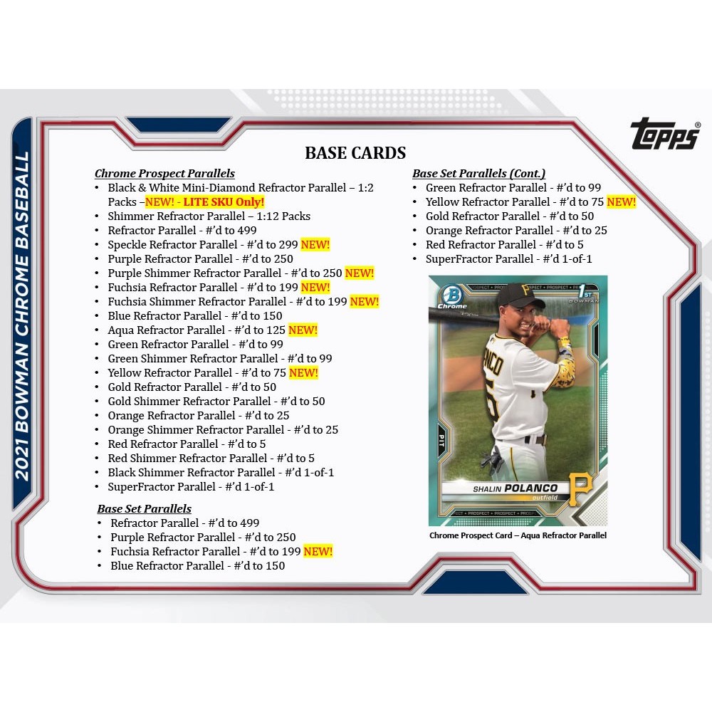  2021 Bowman Draft Baseball Hobby Lite Box (10 Packs/16