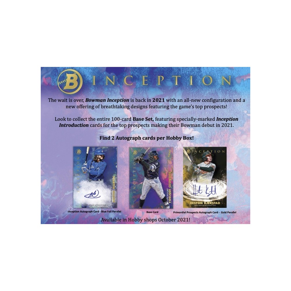 2021 Bowman Inception Baseball Hobby Box