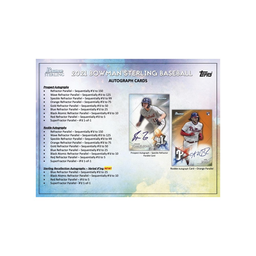 2021 Bowman Sterling Baseball Hobby Box