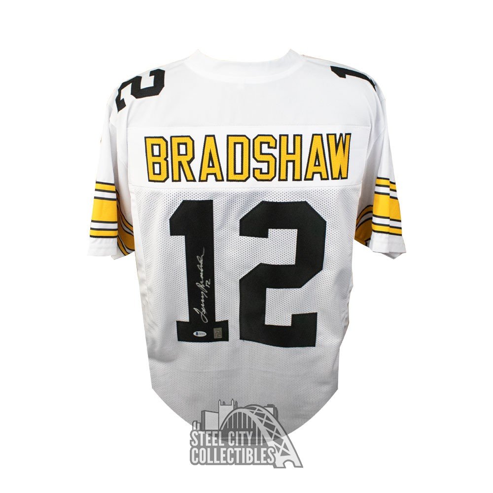 NFL STEELERS Terry Bradshaw Autographed White Jersey PSA/DNA