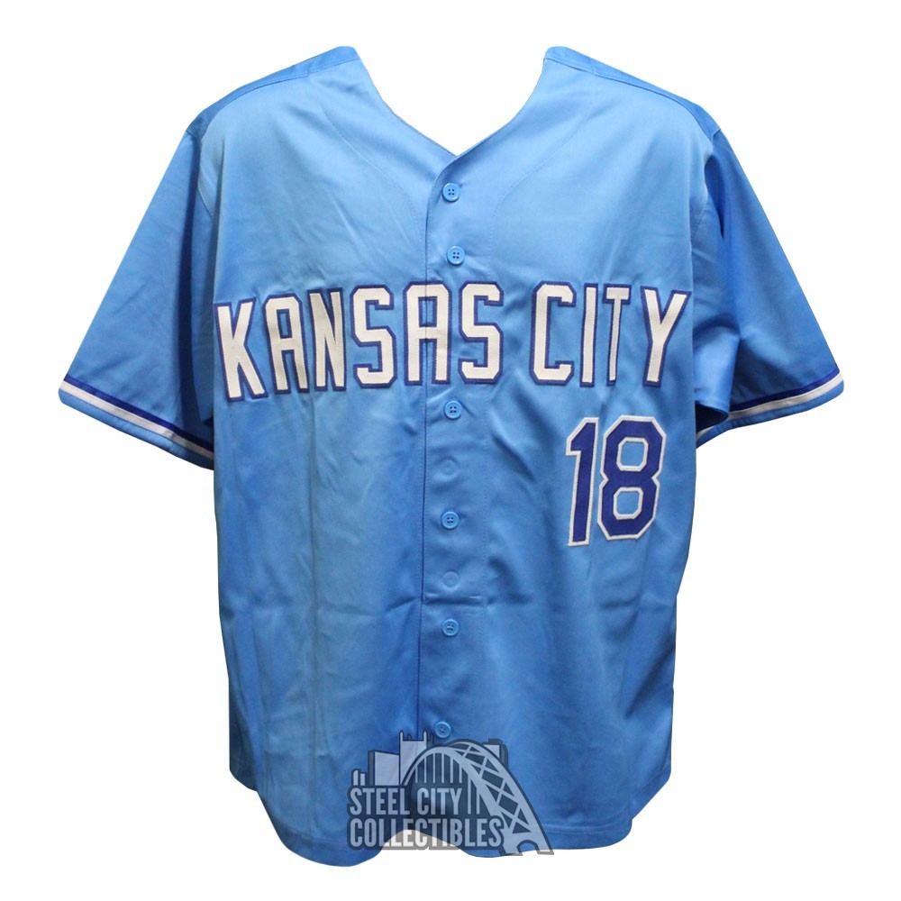 Bret Saberhagen Autographed Kansas City Custom Blue Baseball