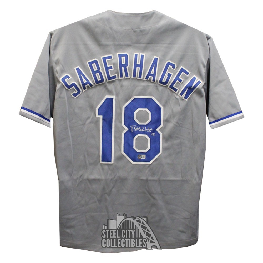 Bret Saberhagen Autographed Kansas City Custom Gray Baseball Jersey -BAS