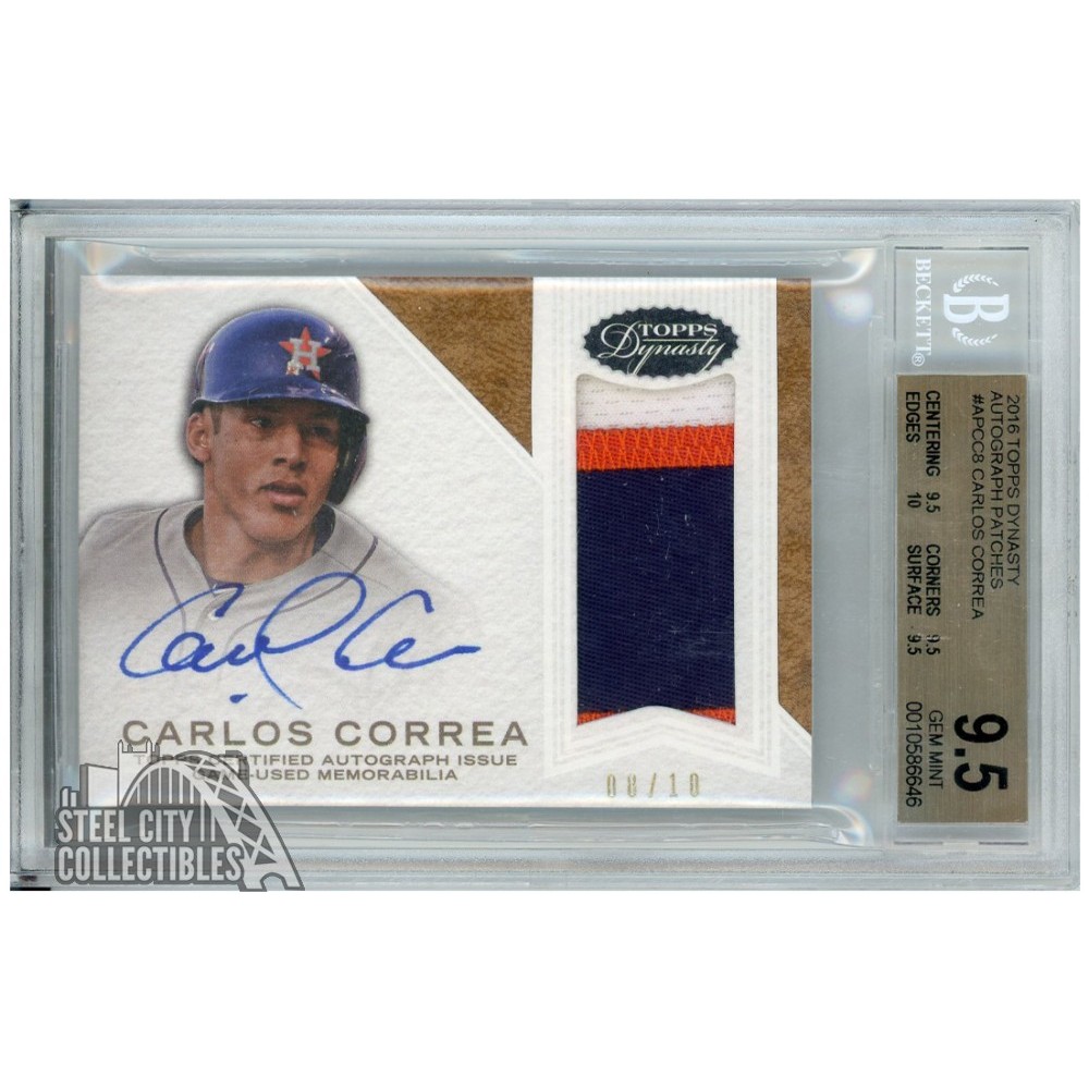 Carlos Correa 2016 Topps Dynasty Autograph Patch Card #AP-CC8 8/10