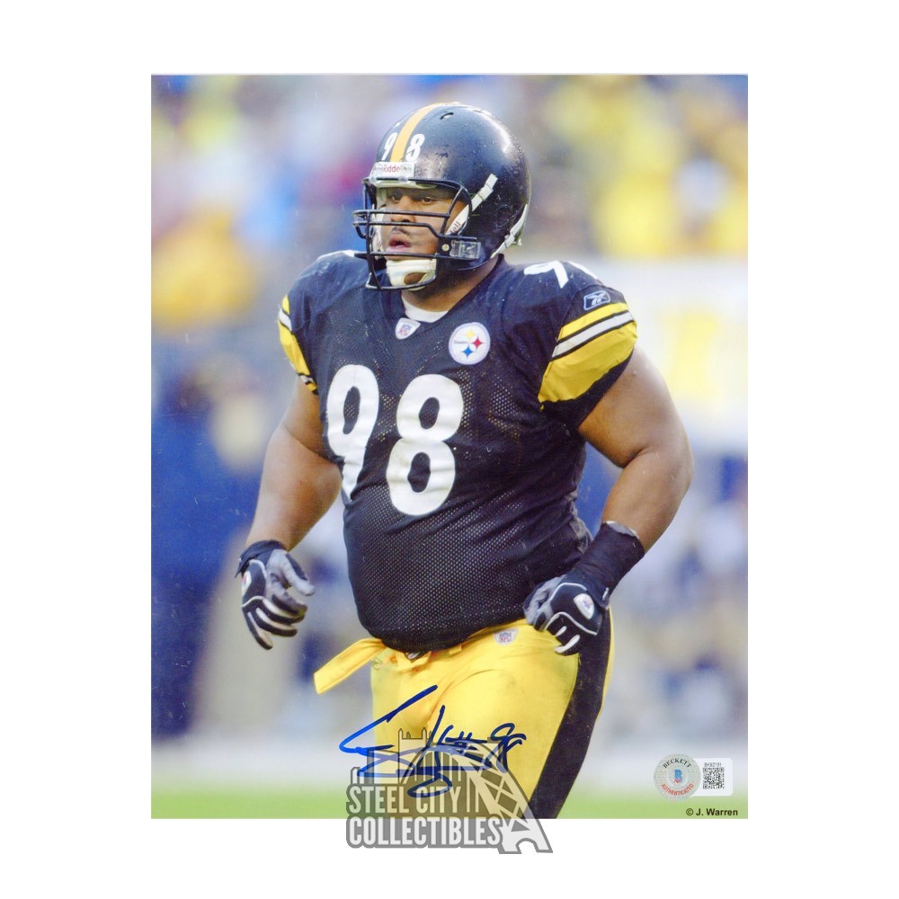 Casey Hampton Autographed Pittsburgh 8x10 Football Photo - BAS (Blue Ink)