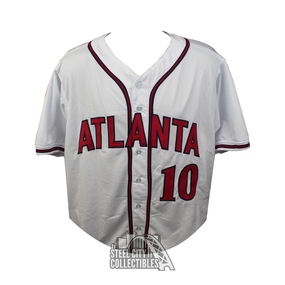Chipper Jones Autographed Atlanta Custom White Baseball Jersey - PSA/DNA  COA (Black Ink)