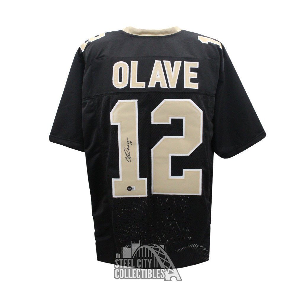 Chris Olave Autographed New Orleans Custom Black Football Jersey - BAS