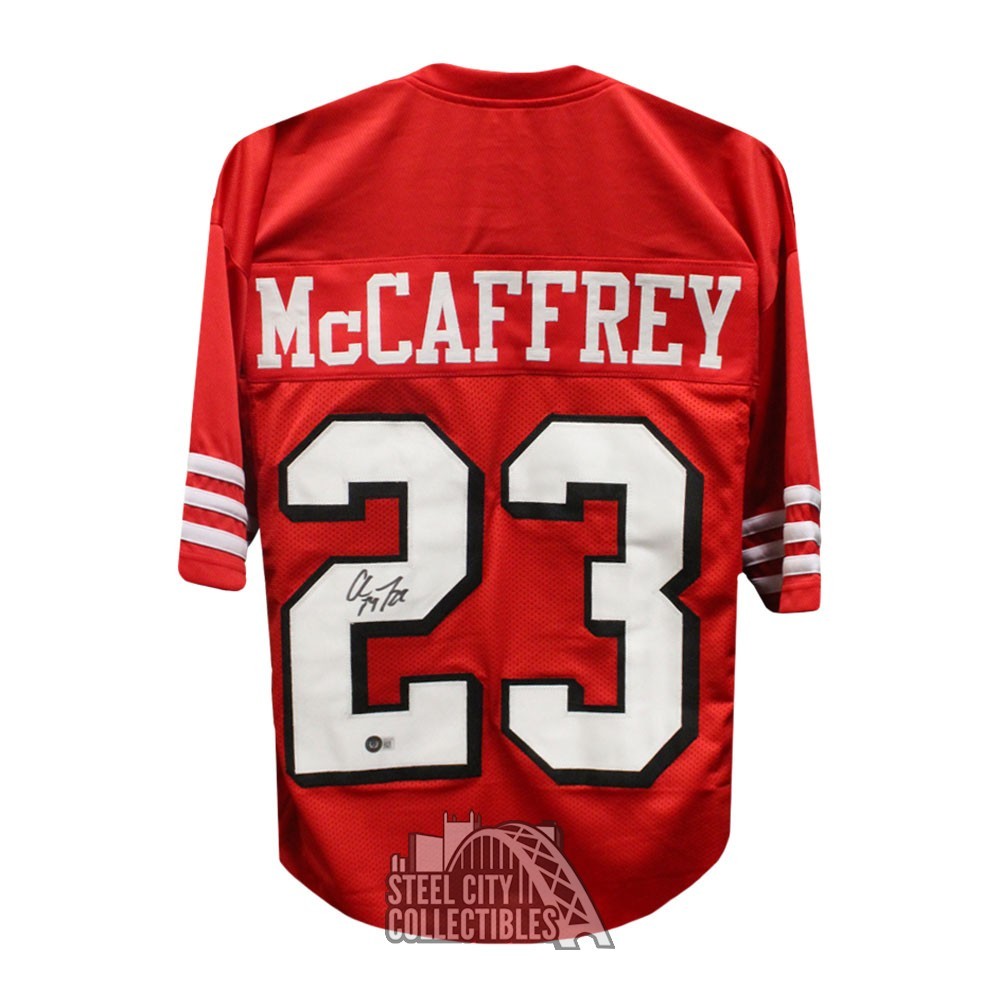 Christian McCaffrey Autographed San Francisco Custom Red Alternate Football  Jersey - BAS