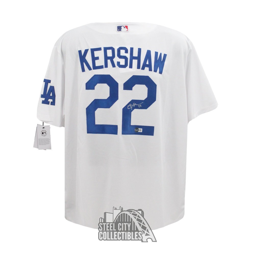 Clayton Kershaw Autographed Los Angeles Dodgers Nike Baseball Jersey - BAS