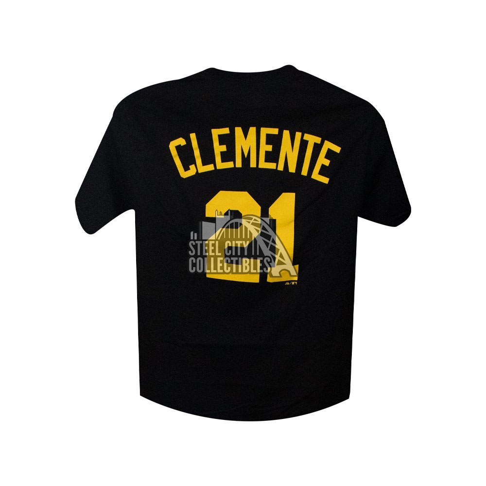 Roberto Clemente Pittsburgh Pirates Majestic Youth Black Name