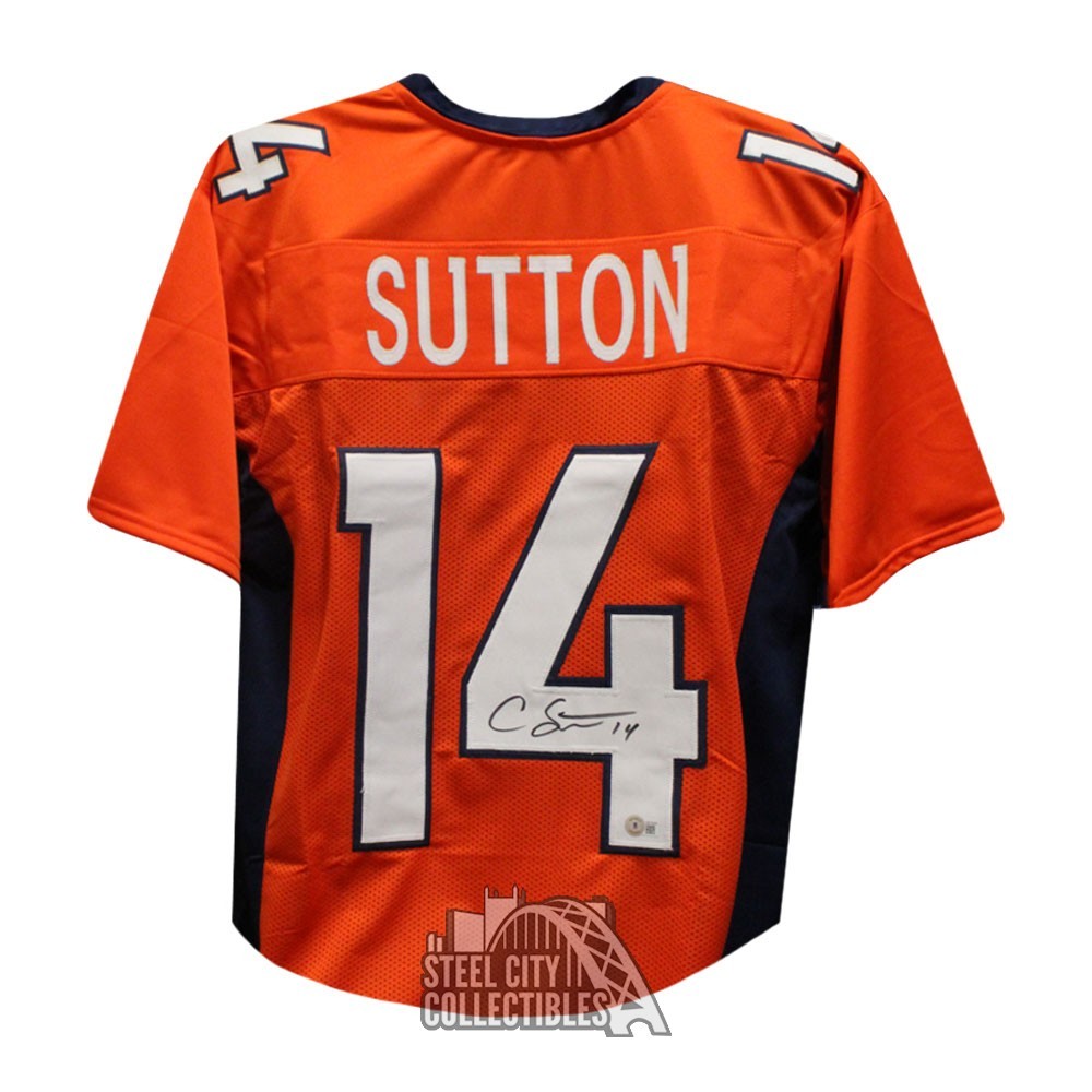 COURTLAND SUTTON (Broncos orange SKYLINE) Signed Autographed Framed Je –  Super Sports Center