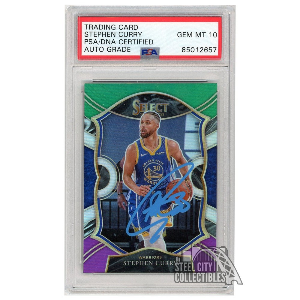 Stephen Curry 2020-21 Panini Select Concourse Green White Purple