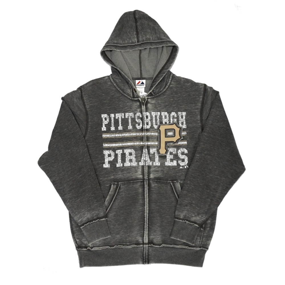 Pittsburgh Pirates Majestic MLB Gray Proven Winner Full Zip Hooded  Sweatshirt