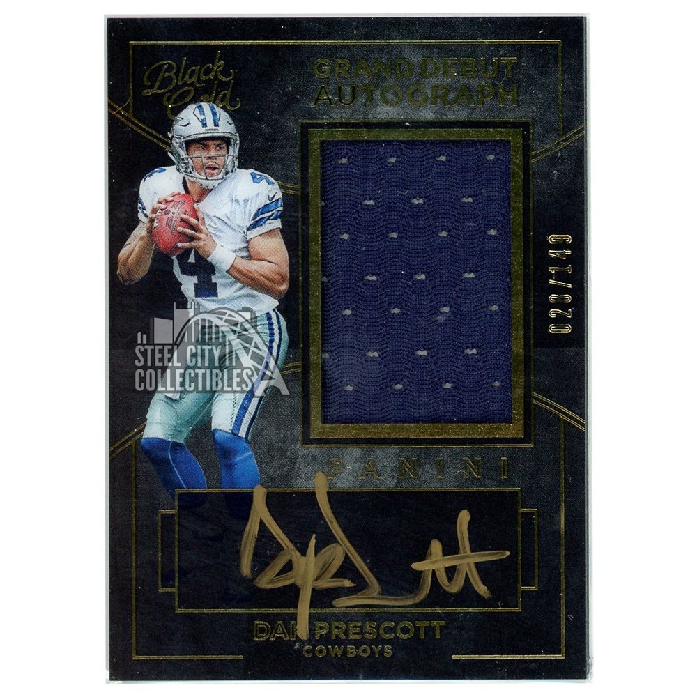 Dak Prescott 2016 Panini Black Gold Grand Debut Autograph Relic Rookie ...