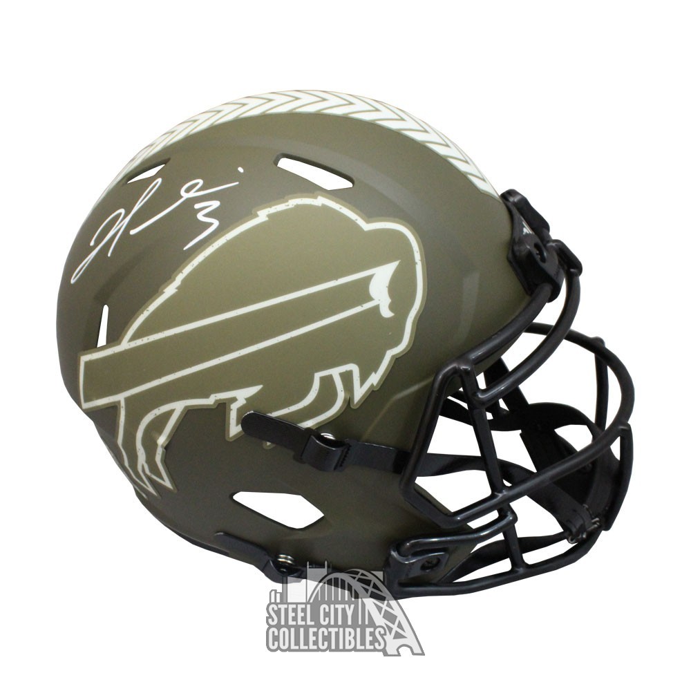 Damar Hamlin Autographed Buffalo Salute To Service Full Size Speed Replica  Football Helmet - BAS