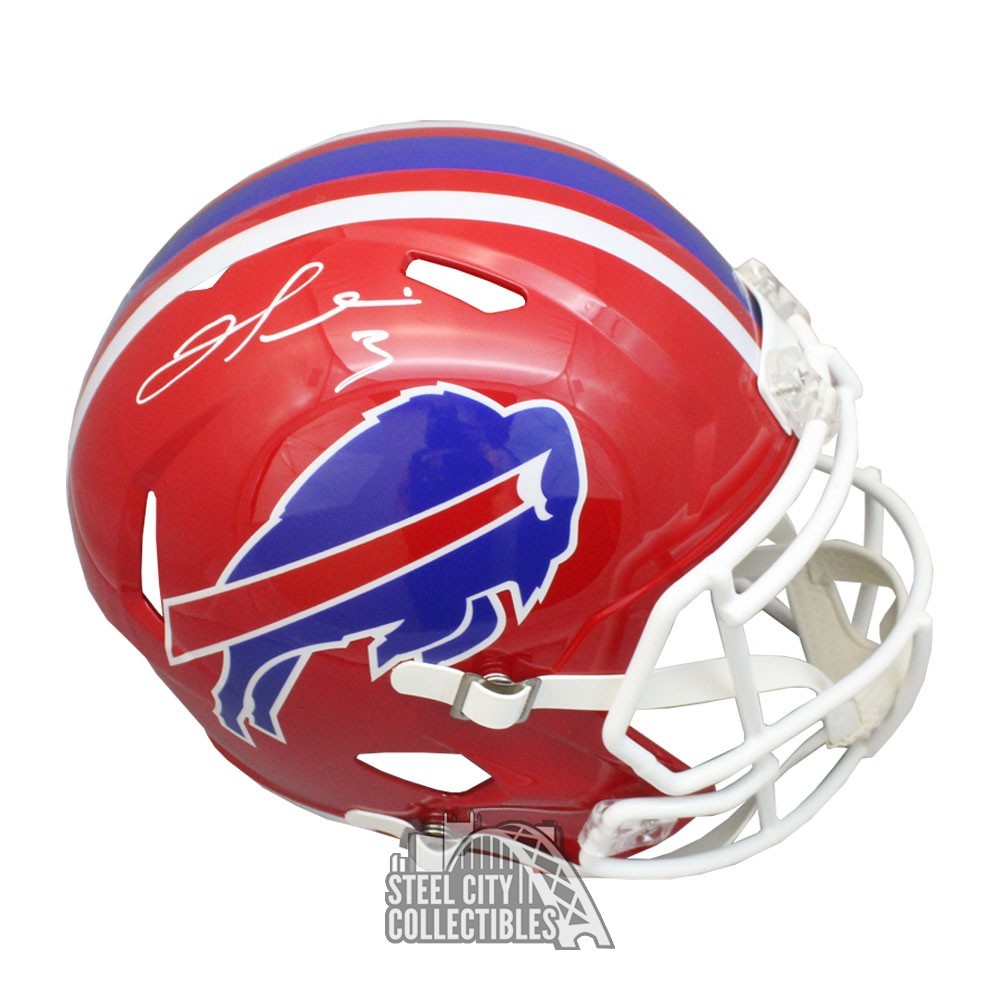 Damar Hamlin Autographed Buffalo Salute To Service Full Size Speed Replica  Football Helmet - BAS