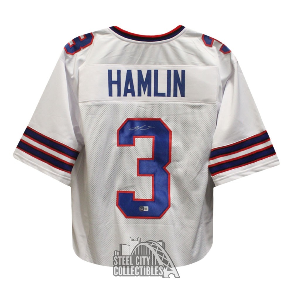 Damar Hamlin Autographed Buffalo Custom White Football Jersey - BAS