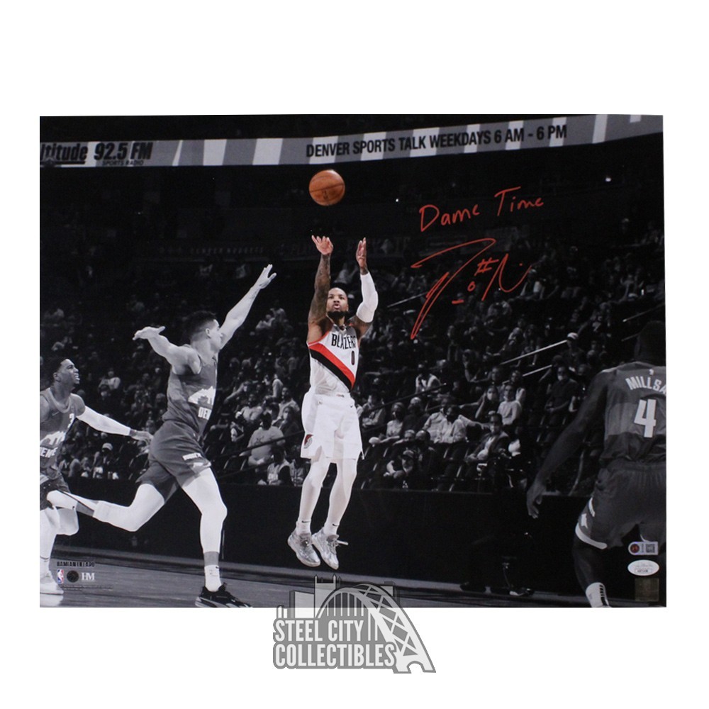 Damian Lillard Pair of Signed 11x14 Photos (2).  Basketball