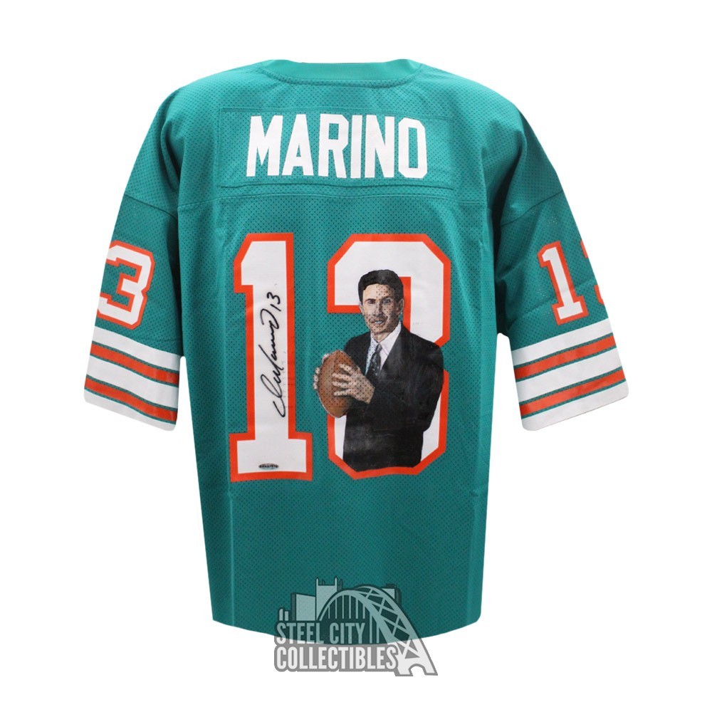 Dan Marino Miami Dolphins Autographed Aqua Mitchell & Ness Authentic Jersey  with HOF 05 Inscription