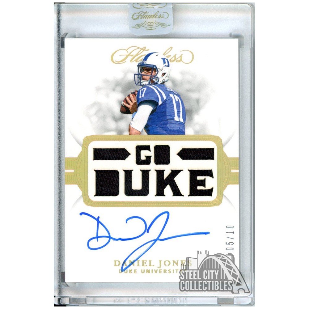 Daniel Jones 2019 Panini Flawless Collegiate Autograph Jersey Card #3 5 ...