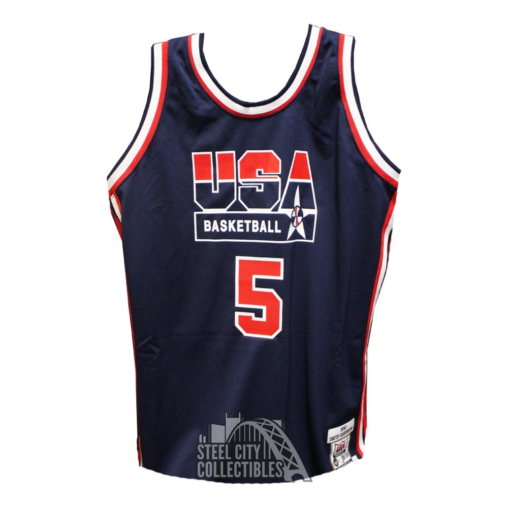 Fanatics Authentic David Robinson USA Basketball Autographed White Mitchell & Ness 1992 Authentic Jersey with The Admiral Inscription