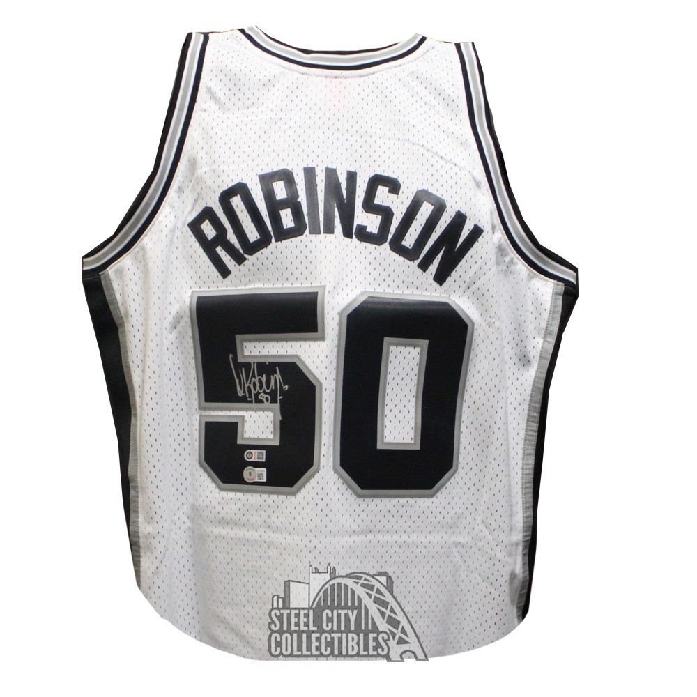 David Robinson San Antonio Spurs Autographed Fanatics Authentic White  Mitchell & Ness 1998-1999 Authentic Jersey with The Admiral Inscription