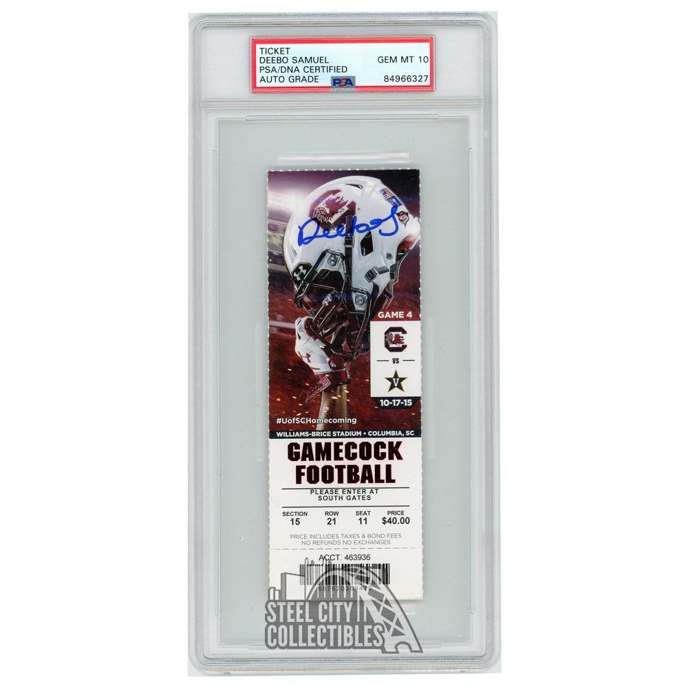 DEEBO SAMUEL SIGNED SOUTH CAROLINA GAMECOCKS BLACK FULL SIZE