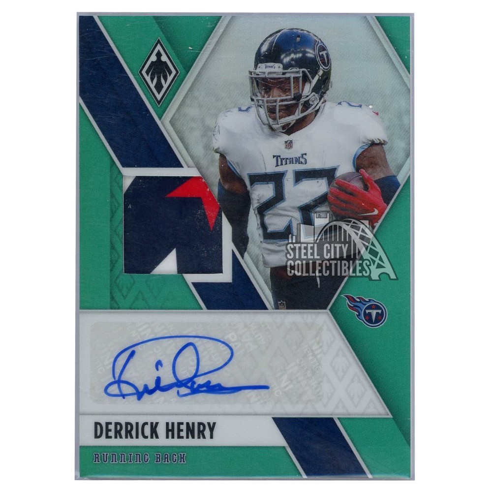 Derrick Henry 2021 Panini Phoenix Green Autograph Patch Card #VAM-DHE 8 ...