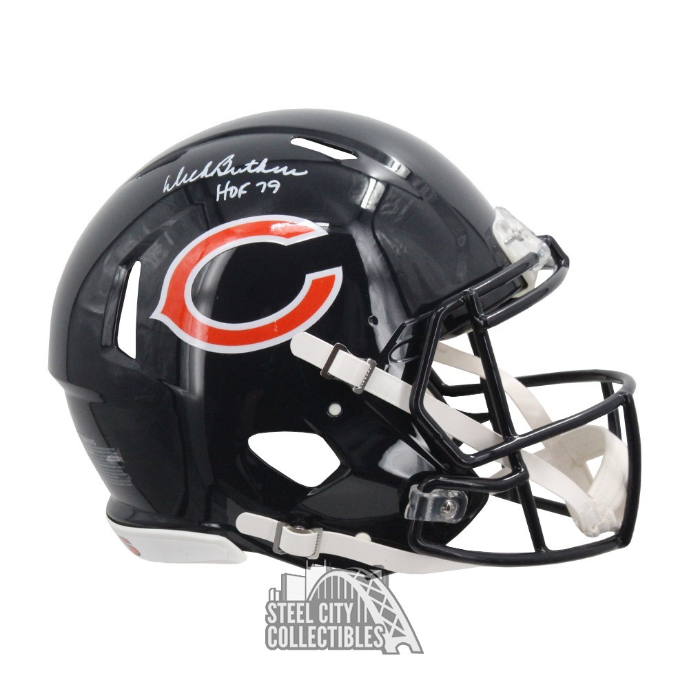 Shop Dick Butkus Autographed Chicago Bears White Logo Football HOF 79