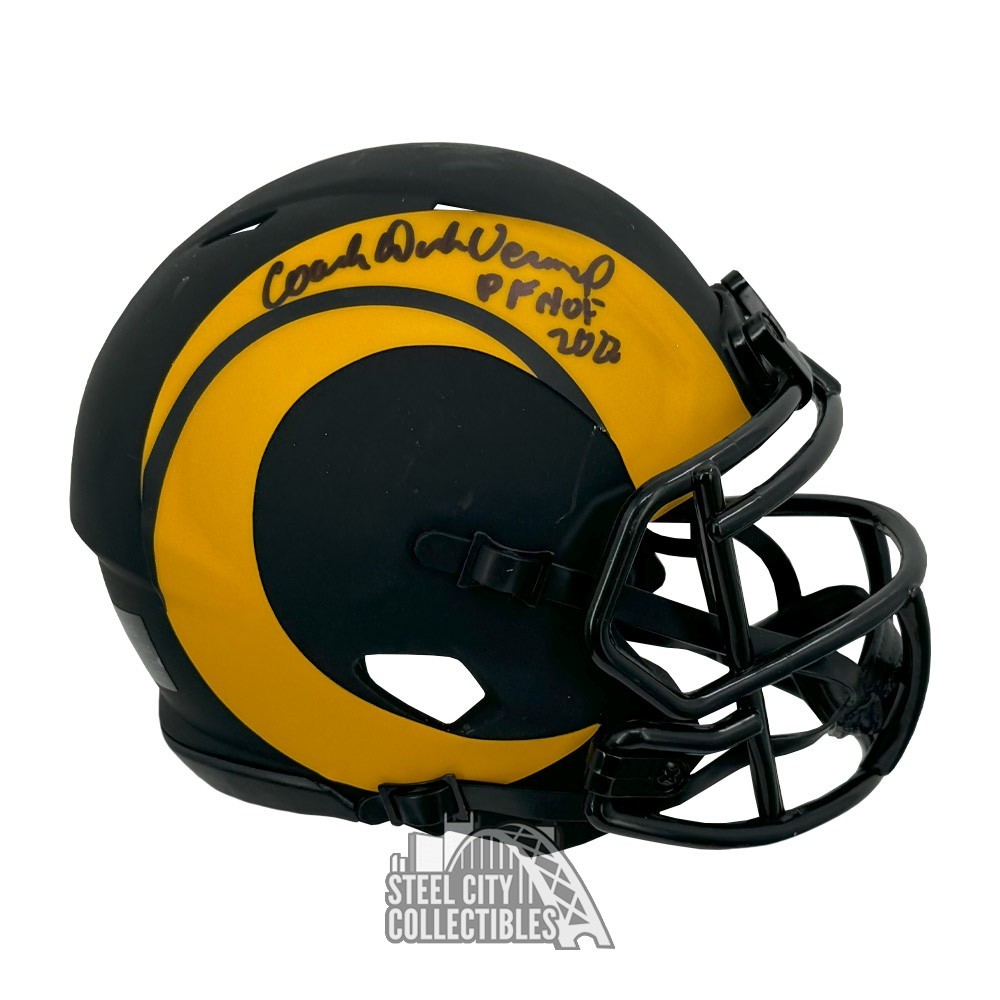 Dick Vermeil PF HOF 2022 Autographed Rams Eclipse Mini Football Helmet - BAS