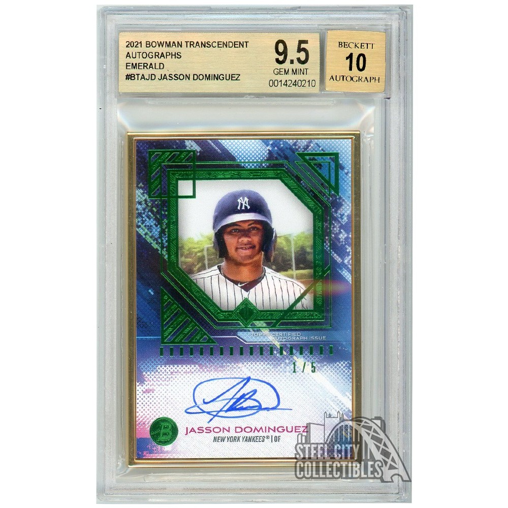 Jasson Dominguez 2021 Bowman Transcendent Emerald Autograph Card #BTA ...