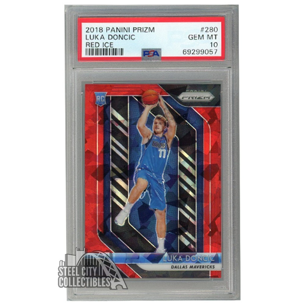 Luka Doncic 2018-19 Panini Prizm Red Ice Rookie Card #280 PSA 10