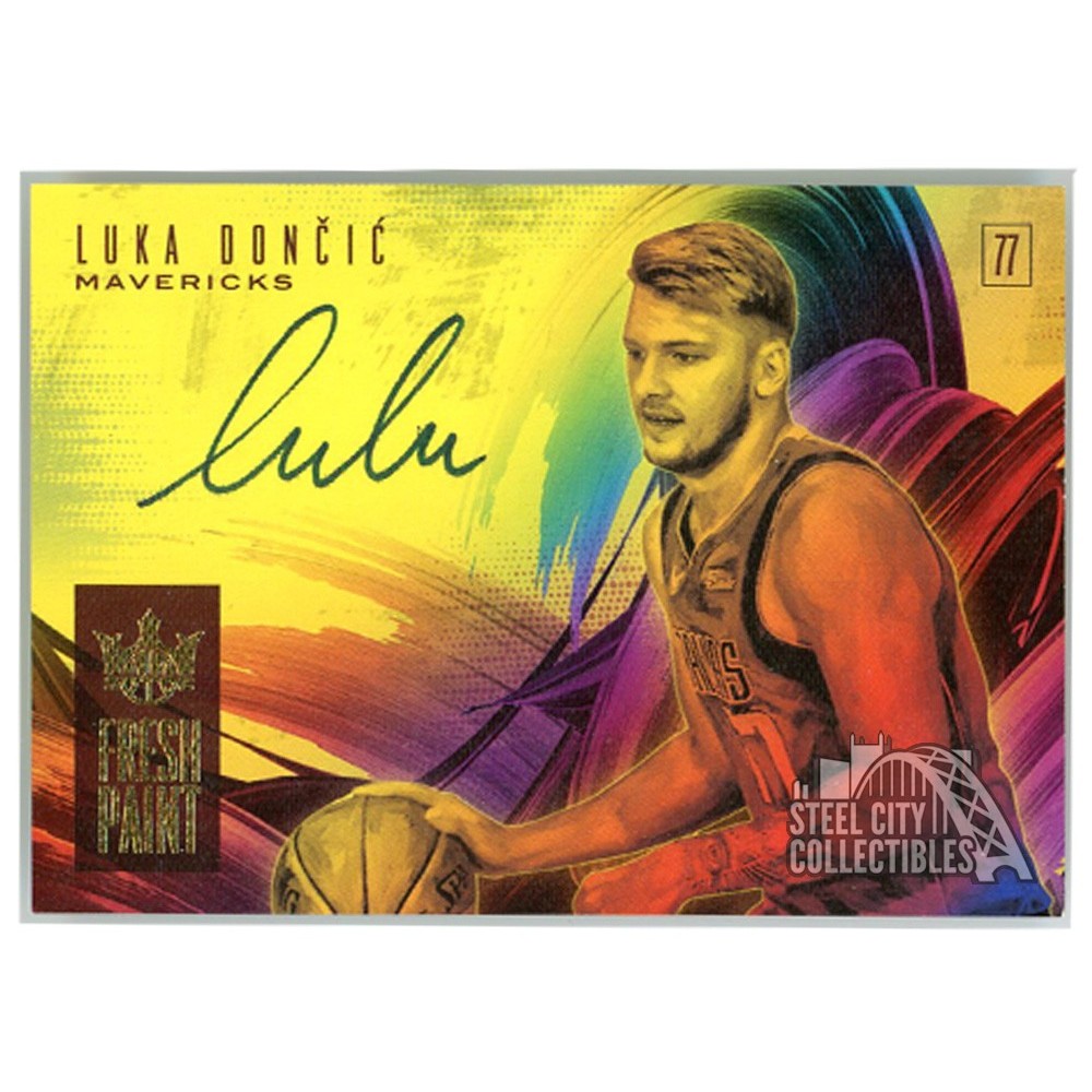 Luka Doncic 2018-19 Panini Court Kings Fresh Paint Rookie Autograph Card  #FP-LDC 037/199