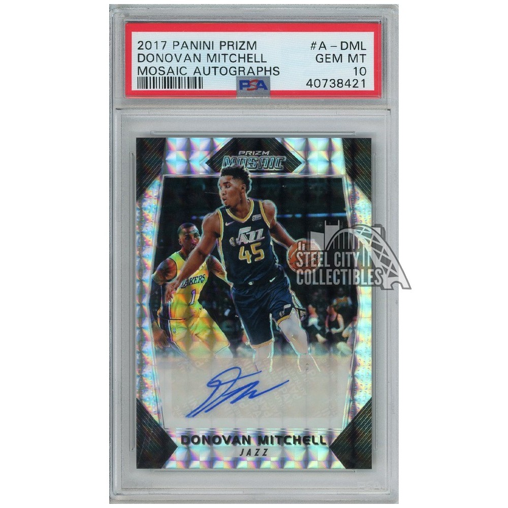 2017 panini prizm donovan mitchell mosaic PSA deals 10 rookie card