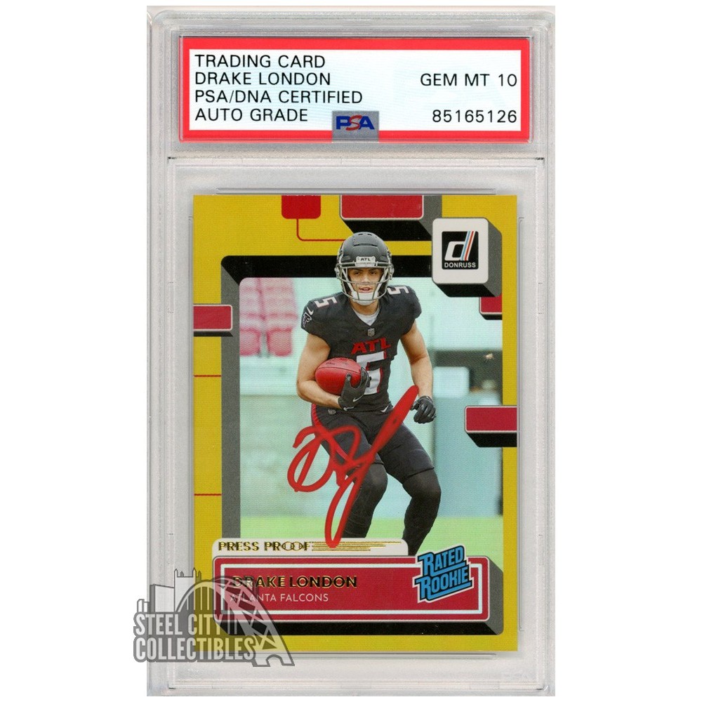 Drake London 2022 Donruss Gold Press Proof Autograph Rookie Card #307 ...