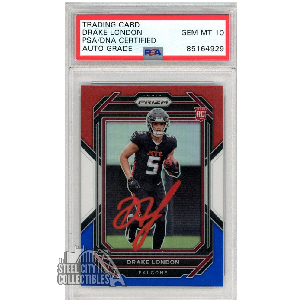 Drake London 2022 Panini Prizm Red White Blue Autograph Rookie Card ...