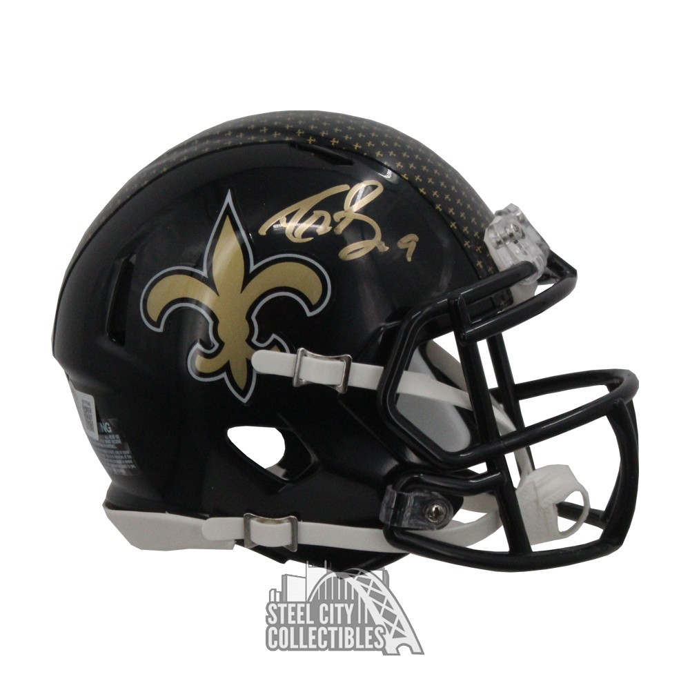 Drew Brees Autographed New Orleans Flash Mini Football Helmet - BAS (Black  Ink)