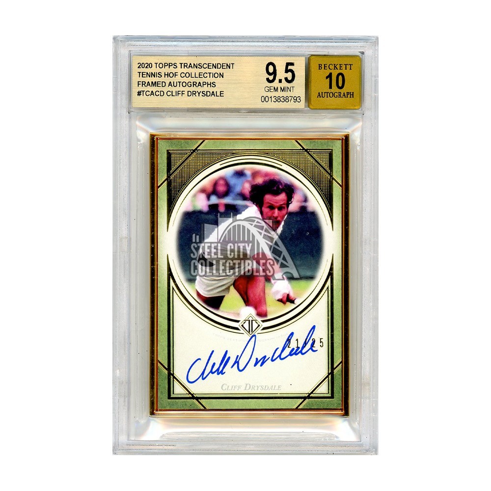 Cliff Drysdale 2020 Topps Transcendent Tennis Autograph Card /25 BGS 9. ...