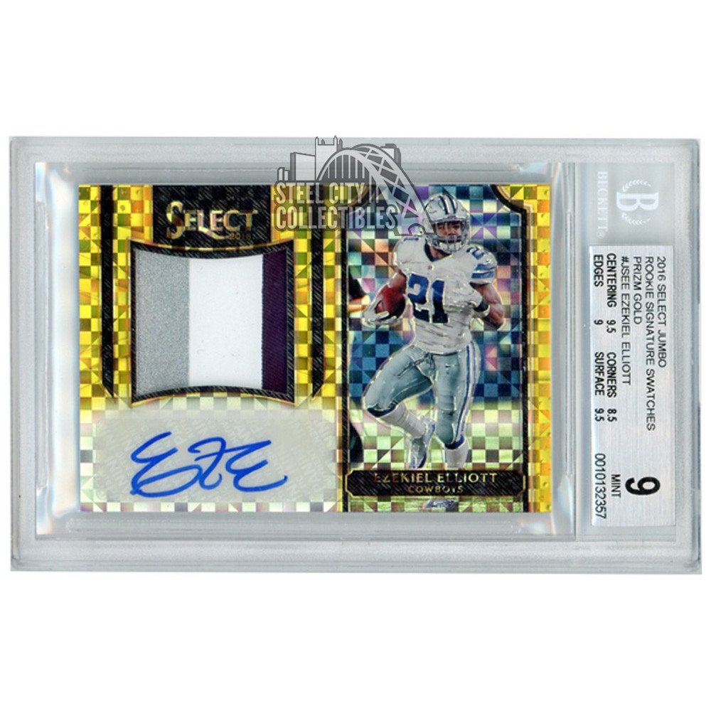 Ezekiel Elliott 2016 Panini Select Gold Rookie Signature Swatches Patch ...