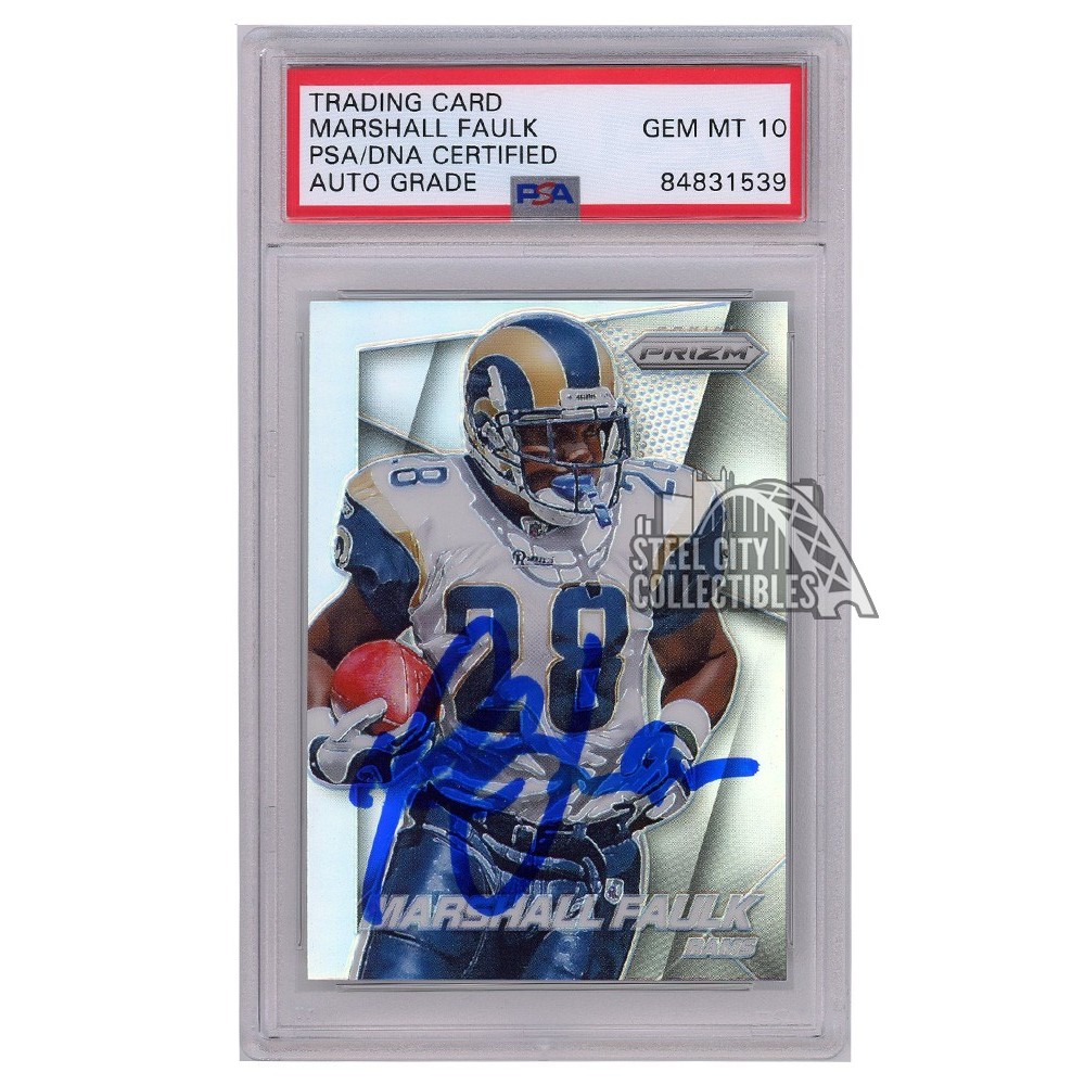 Marshall Faulk 2014 Panini Prizm Silver Autograph Card #48 PSA/DNA 10 ...