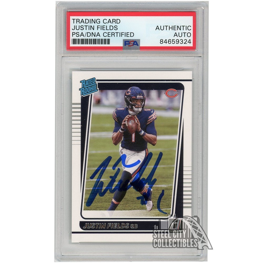 Justin Fields 2021 Panini Donruss Autograph RC Card #253 PSA/DNA ...