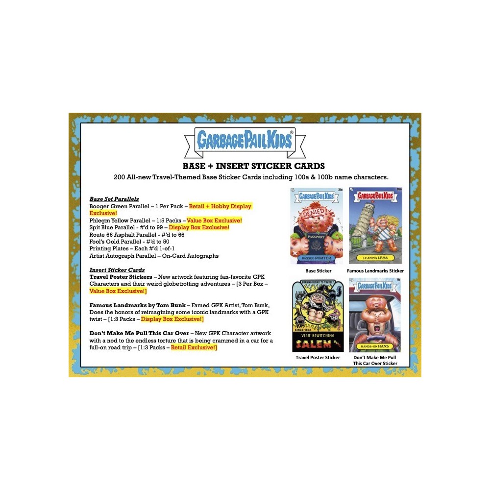 (3) 2021 Tins of Garbage Pail Kids Series 2 Go store On Vacation series