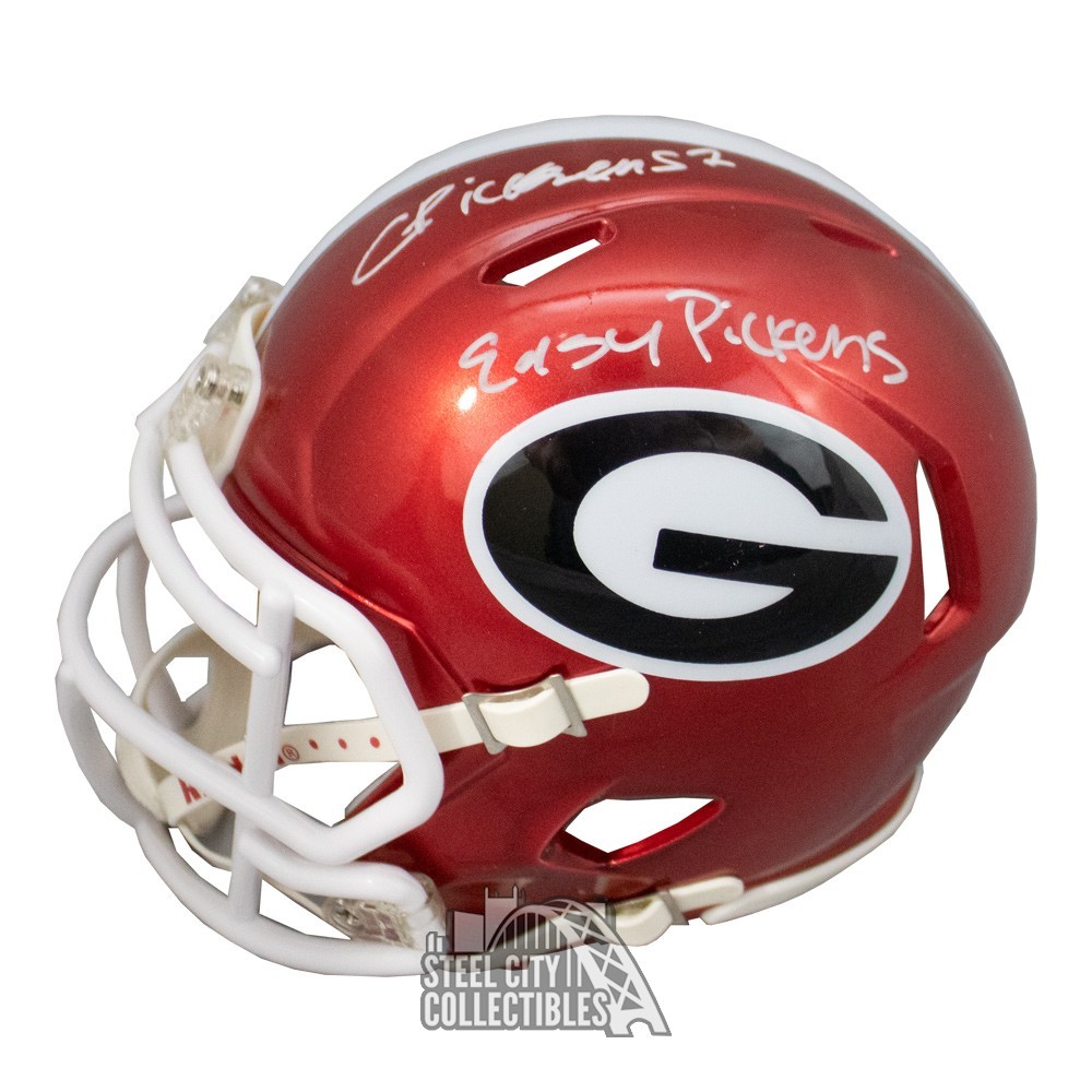 George Pickens Autographed Georgia Flash Mini Football Helmet Easy Pickens  Inscription- BAS