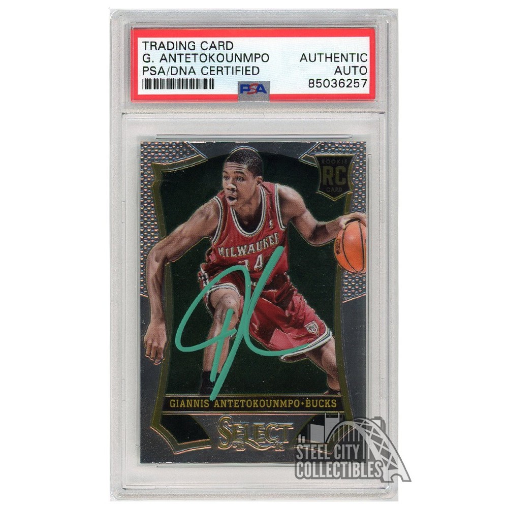 Giannis Antetokounmpo 2013-14 Panini Select Autograph Rookie Card #178  PSA/DNA (Green)